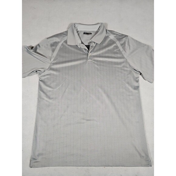 Callaway Mens XXL Polo Shirt Gray Geometric Striped Pattern Performance Golf - Picture 1 of 8